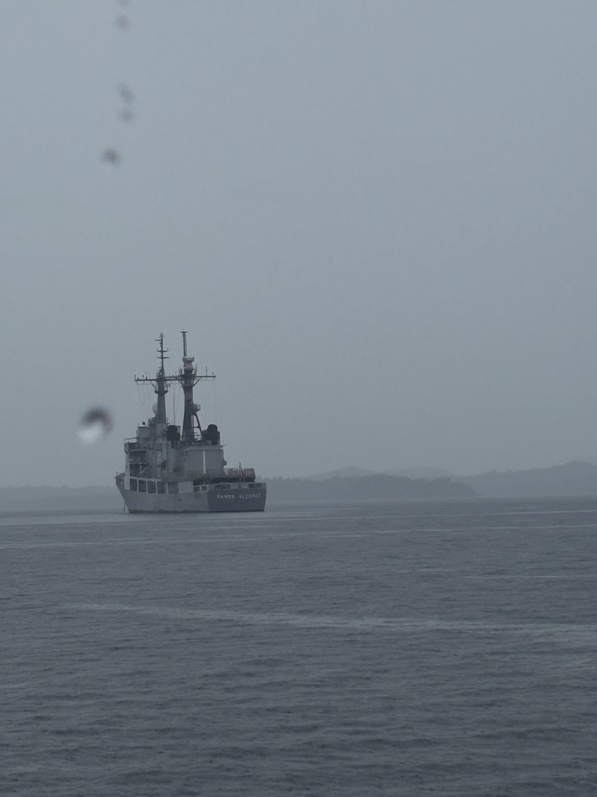 BRP Ramon Alcaraz moored inside Ulugan Bay in Palawan