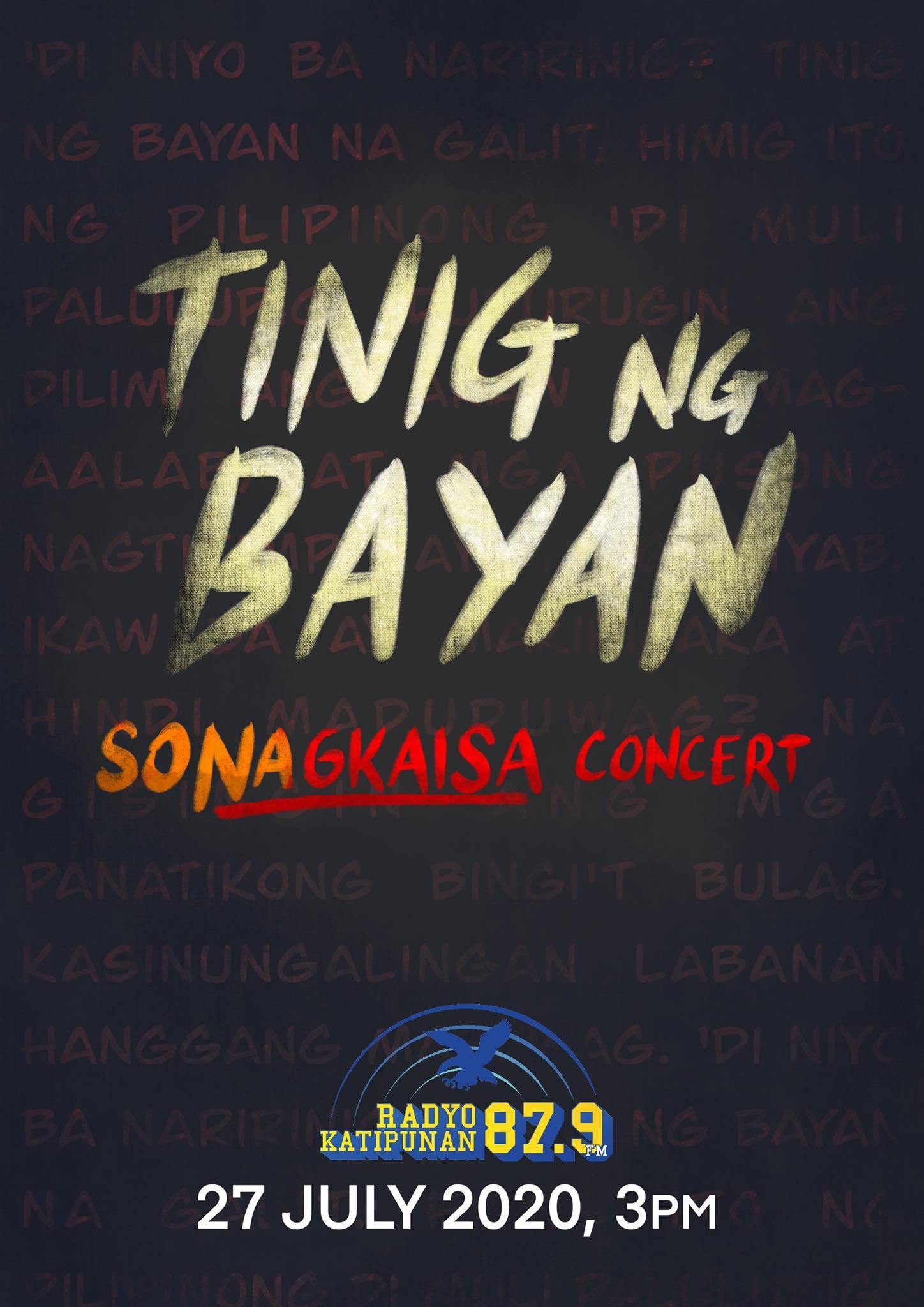 Kakie Pangilinan, Ebe Dancel, Iza Calzado, others raise voices in ‘Tinig ng Bayan’ concert on SONA day