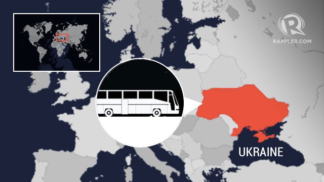 Armed man takes ‘around 20’ hostages on bus in Ukraine