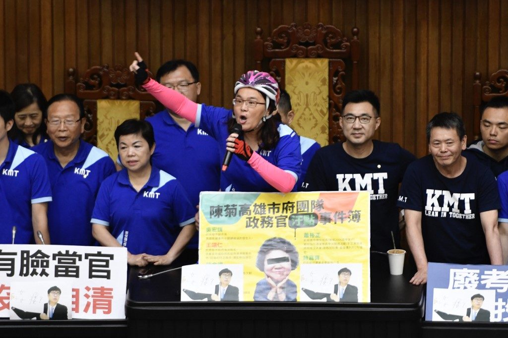 Taiwan lawmakers brawl in parliament over watchdog nomination