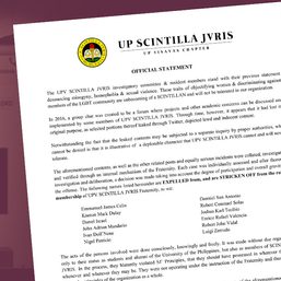 After leak of lewd messages, UP Visayas fraternity expels 12 members