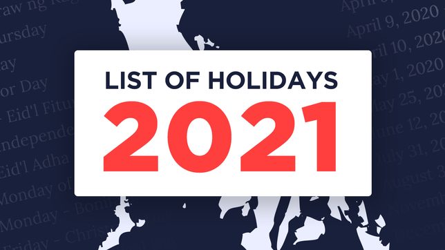 LIST: Philippine holidays for 2021