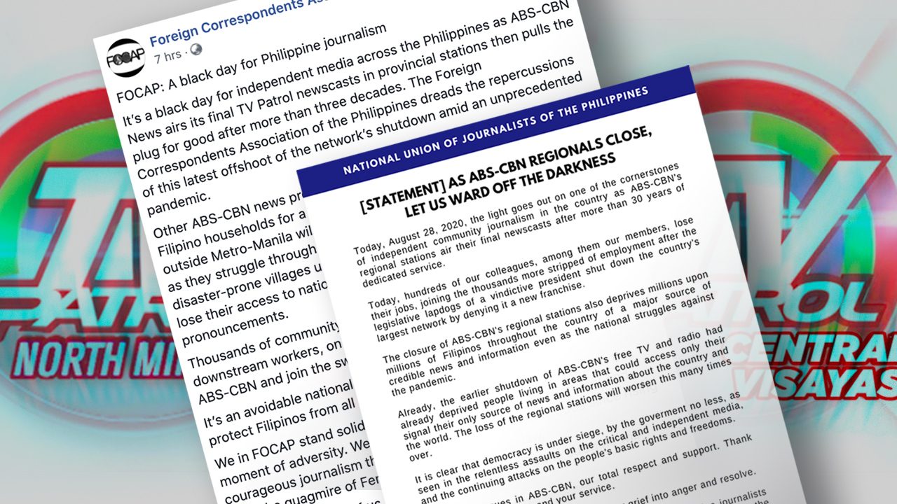 Media groups mourn loss of major news source in provinces as ABS-CBN regionals go off air