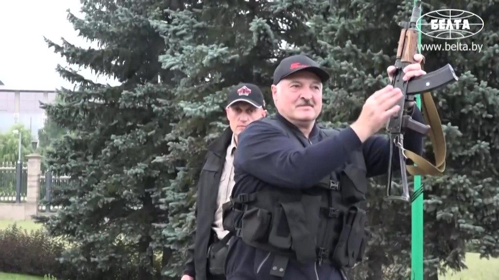Belarus dictator wields rifle in bizarre show of force