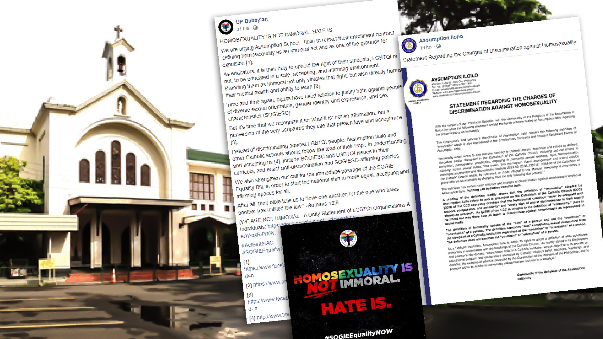 LGBTQ+ groups slam Assumption Iloilo for ‘discriminating against homosexuality’