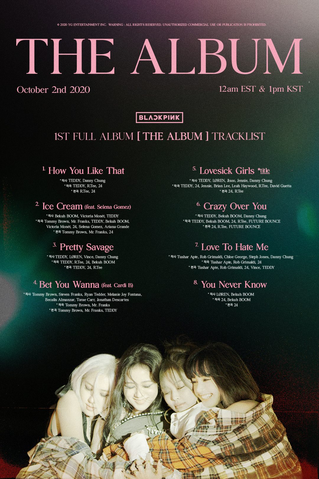 BLACKPINK releases track list for ‘The Album’