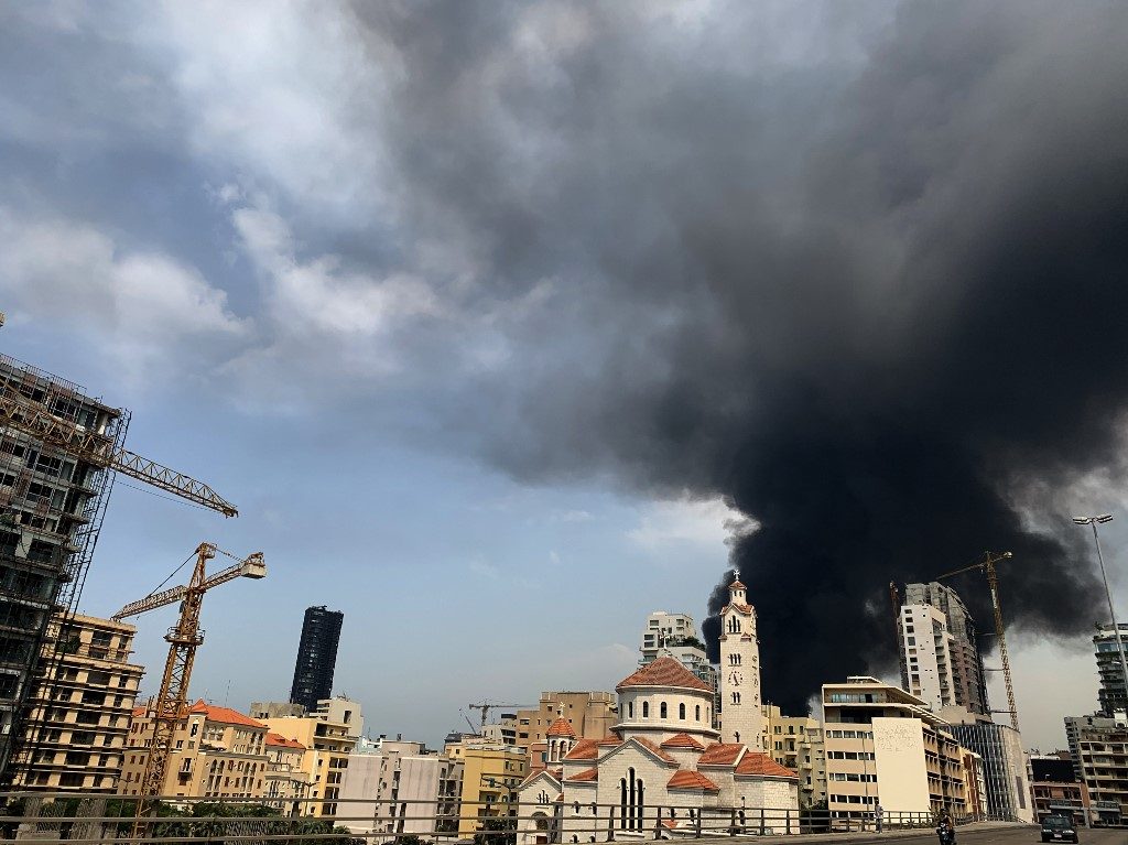 Huge fire at Beirut port weeks after deadly blast