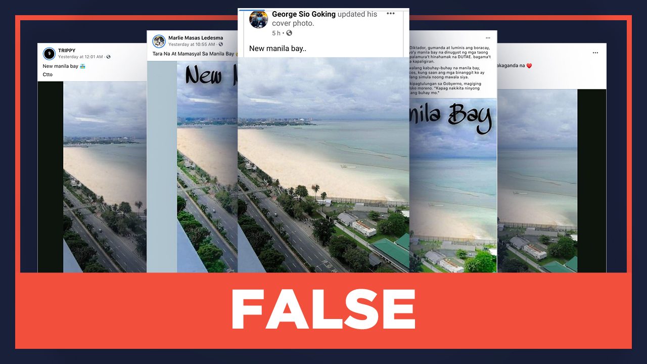 FALSE: Photo of white sand in new Manila Bay