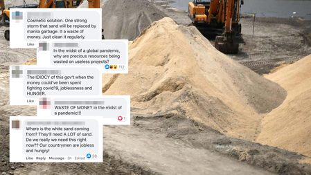Is this necessary? Netizens raise concerns over white sand on Manila Bay