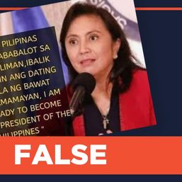 FALSE: Robredo says PH wrapped in darkness, she is ready to become president