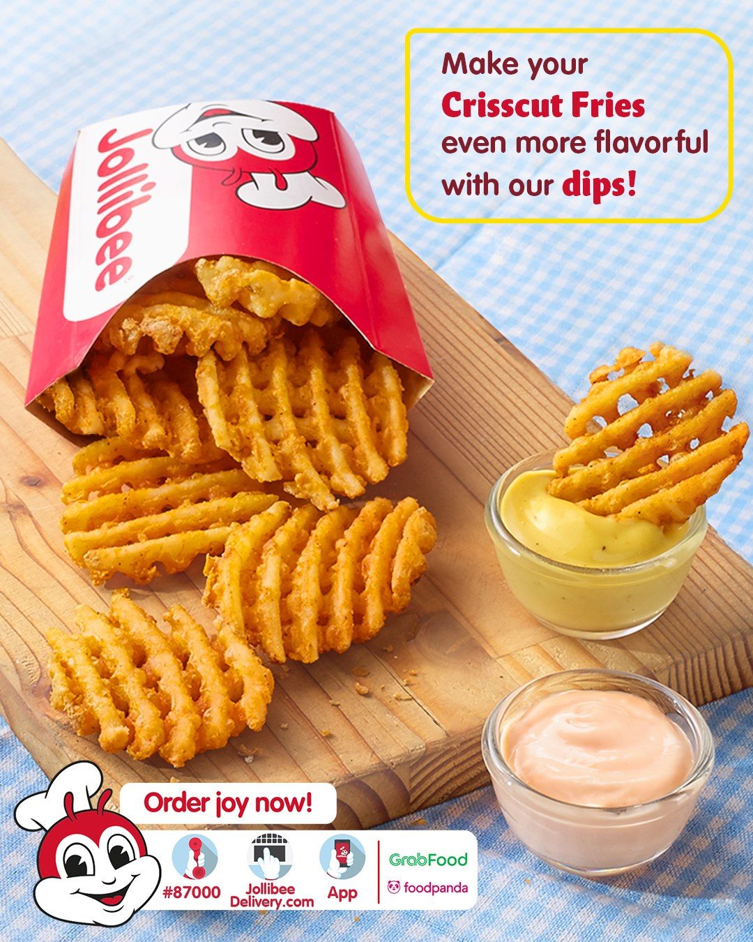 Jollibee Crisscut Fries now comes with dips