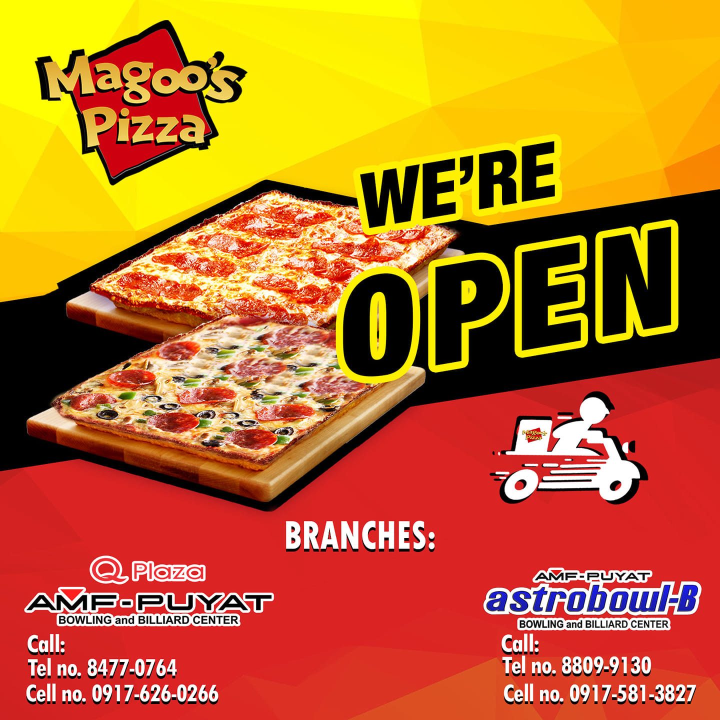 Magoo’s Pizza reopens two branches in Metro Manila