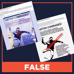 FALSE: Antifa flyer urges patriot disguise for riots after U.S. election 2020