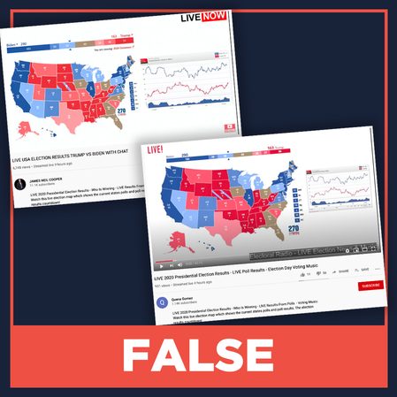FALSE: YouTube livestream of 2020 U.S. presidential election results