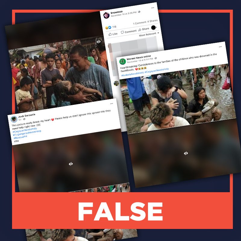 FALSE: Photos show families affected by flooding in Cagayan