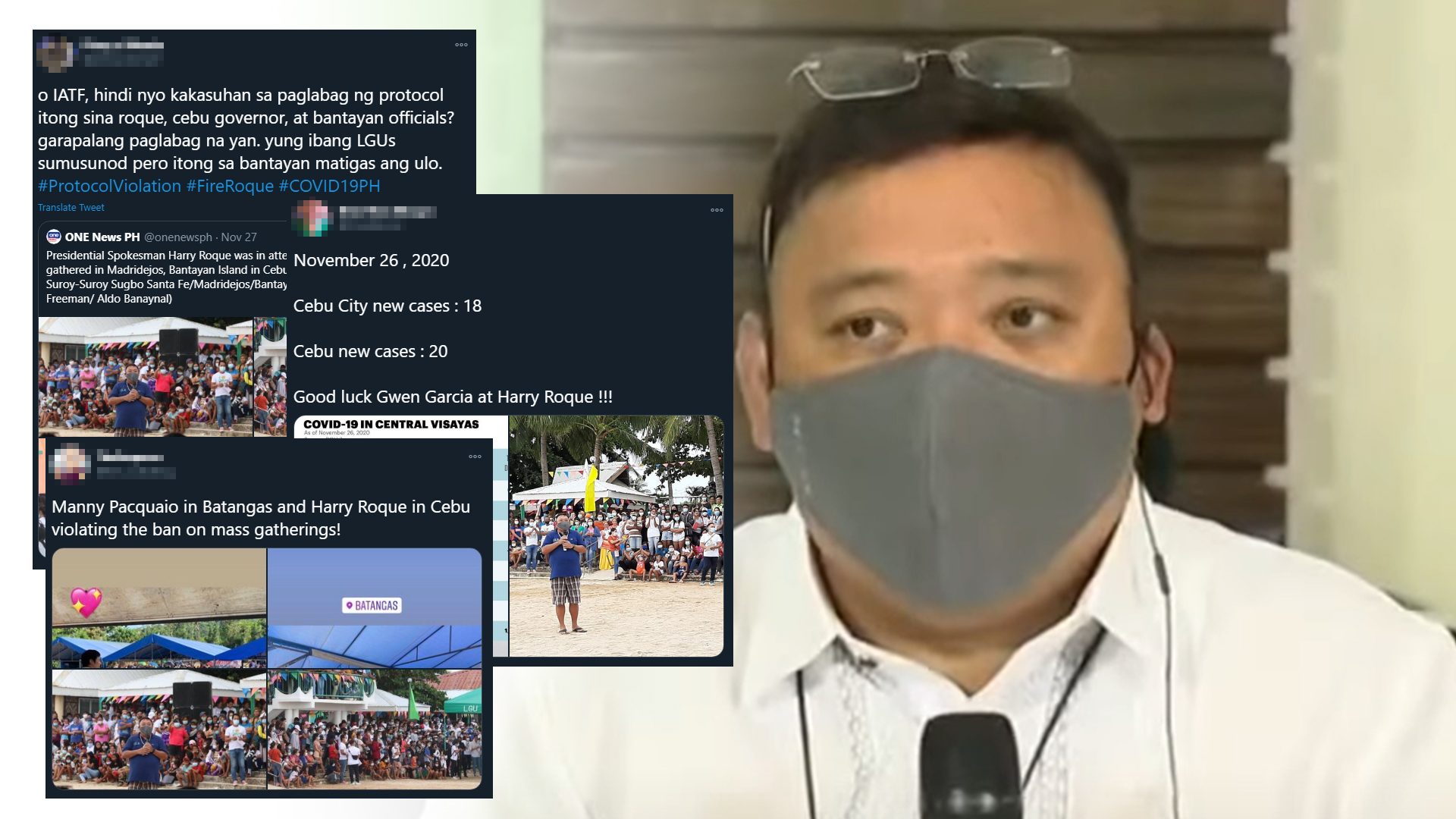 Crowds in Cebu disregard physical distance during Harry Roque speech