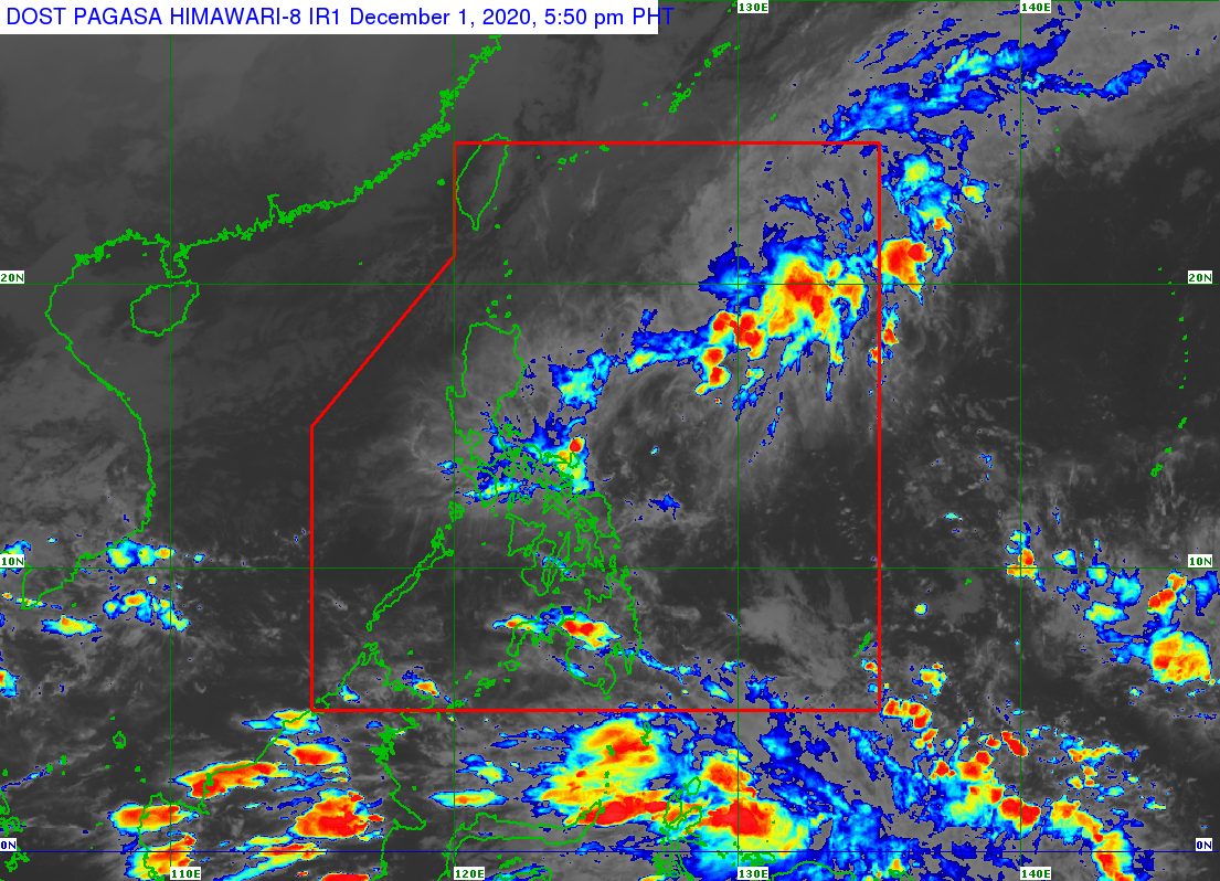 LPA, tail-end of frontal system bringing rain to Bicol, Eastern Visayas