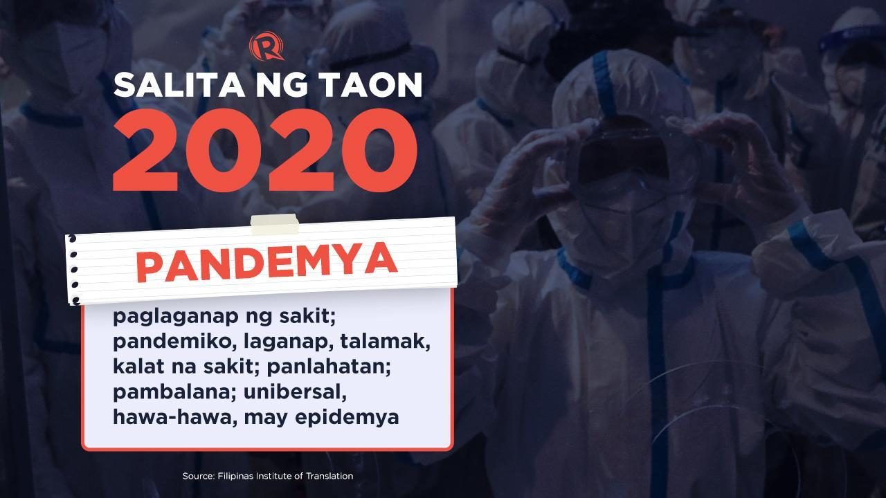 ‘Pandemya’ is Sawikaan Word of the Year 2020