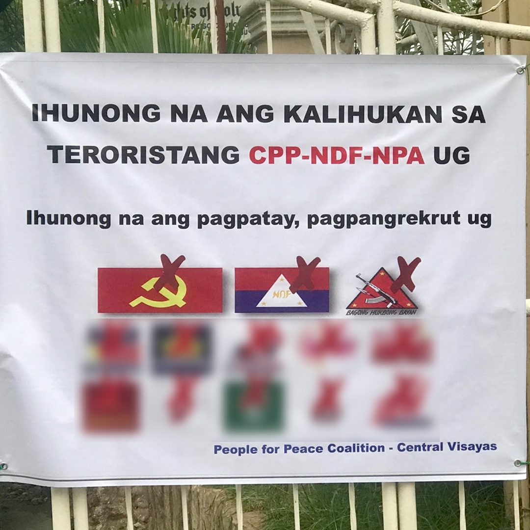 Progressive groups red-tagged in poster hung in front of Cebu church