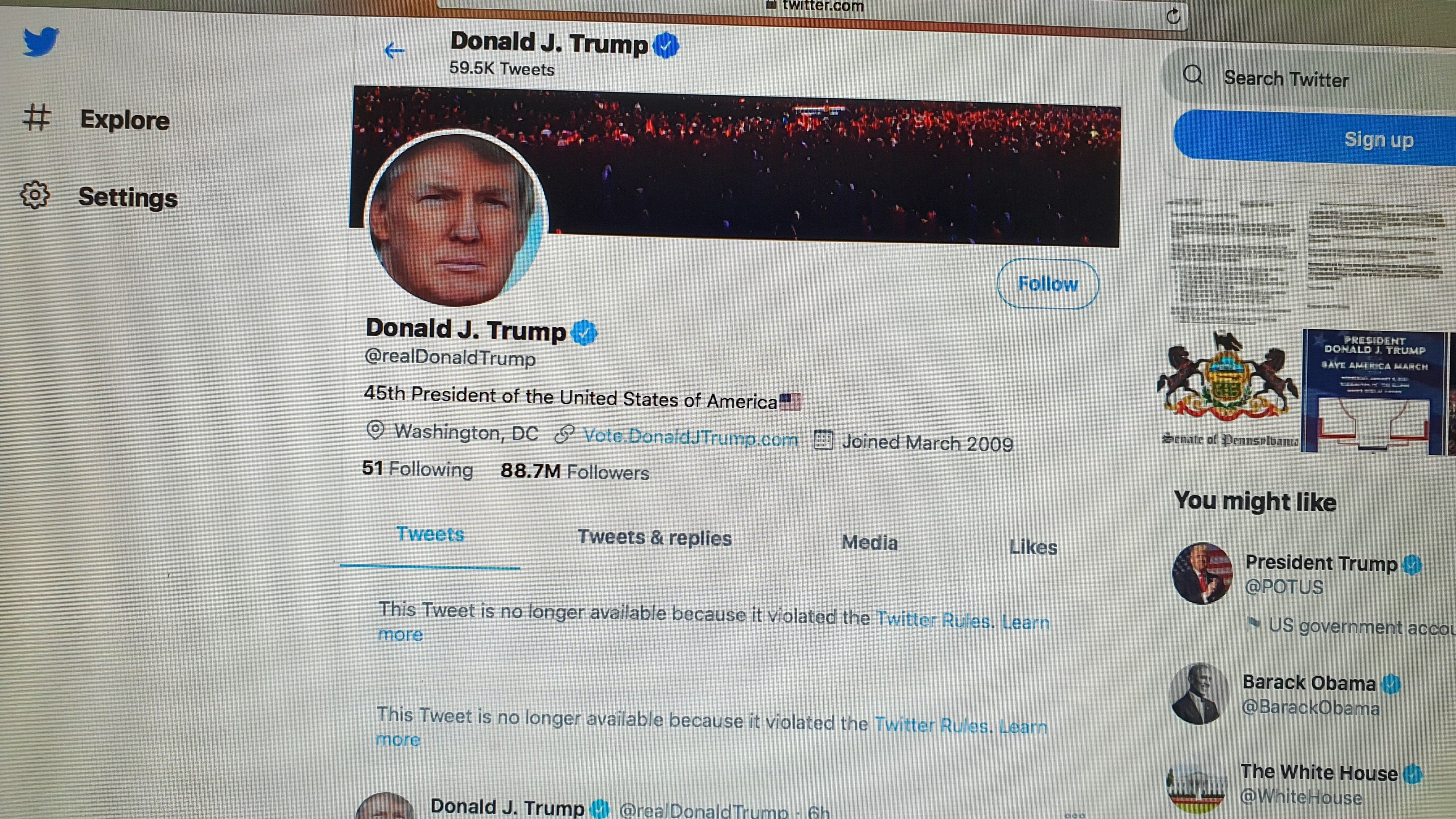 Twitter, Facebook freeze Trump accounts in response to storming of US Capitol