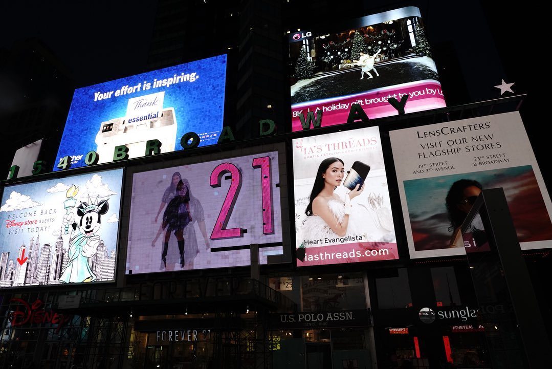 LOOK: Heart Evangelista makes it to Times Square with billboard