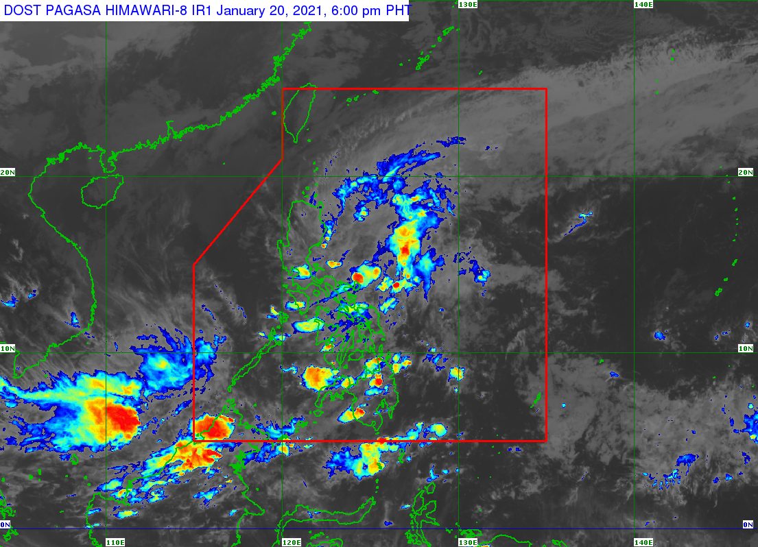 Parts of Luzon rainy due to LPA off Aurora, tail-end of frontal system