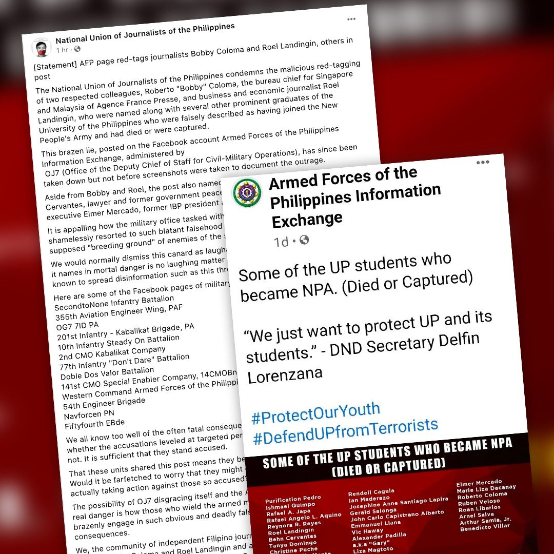 NUJP warns AFP for red tagging former UP students: ‘You will be held to account’