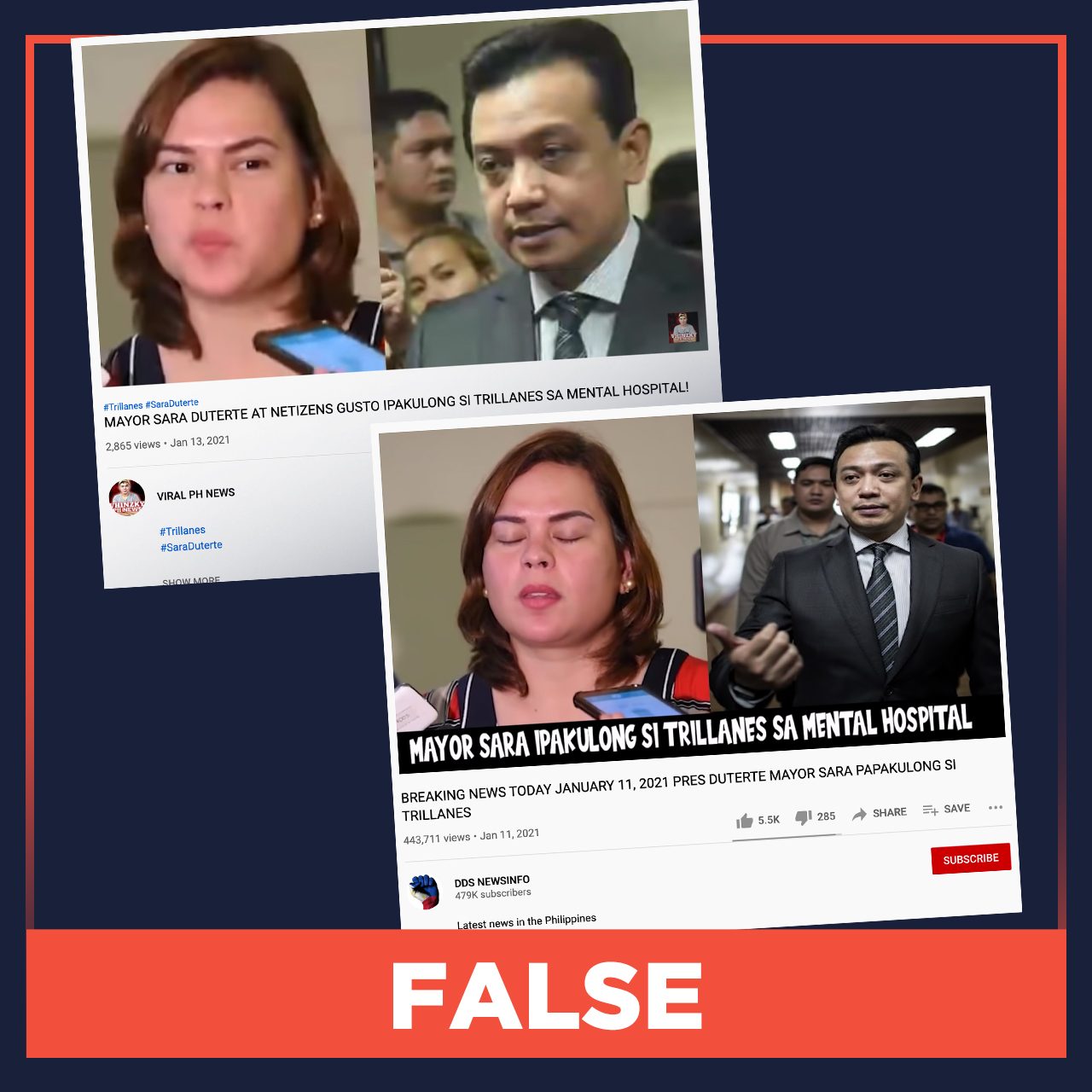 FALSE: Sara Duterte wants to lock up Trillanes in mental hospital