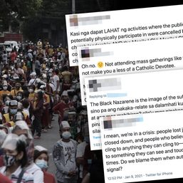 In a pandemic? Filipinos astounded by disregard of health protocols during Nazareno 2021