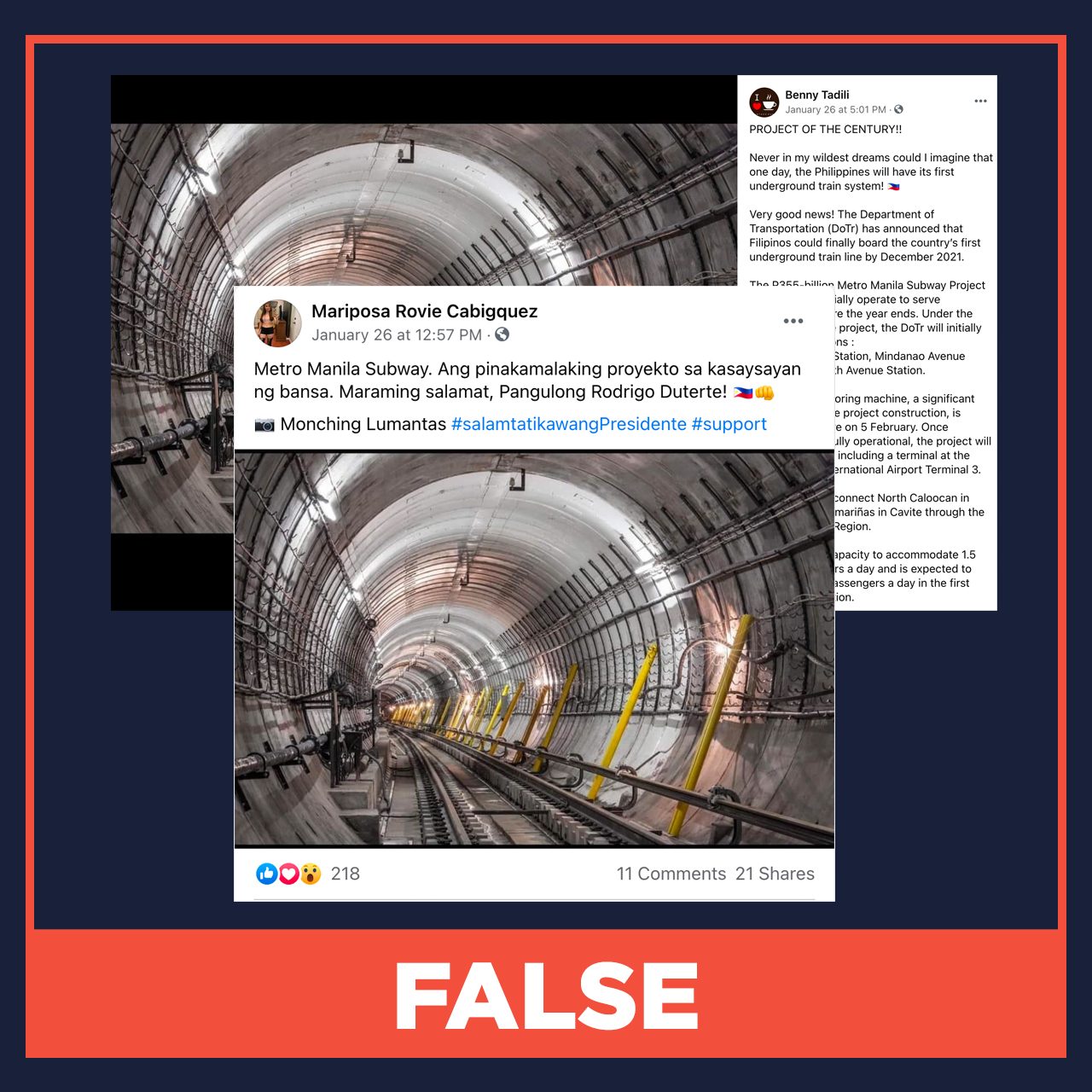 FALSE: Photo of Metro Manila Subway project construction