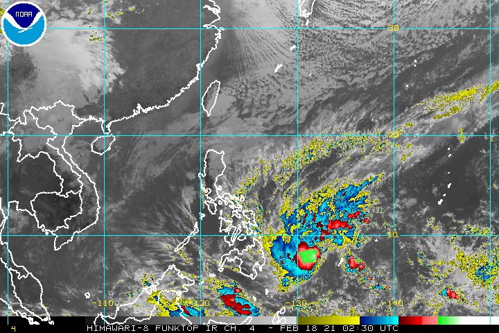 Auring strengthens into tropical storm