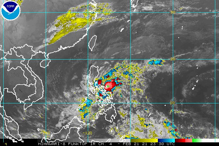 Tropical Depression Auring now moving toward Eastern Samar