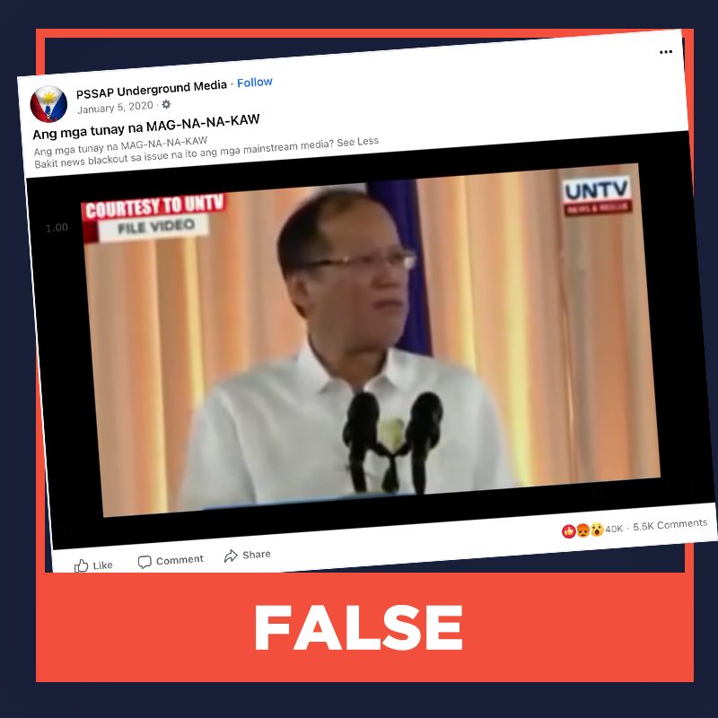 FALSE: Media blackout on Aquino admin’s alleged gold shipment