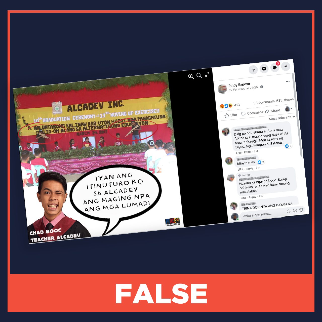 FALSE: Photo proves Alcadev school teaches Lumad kids how to become NPA