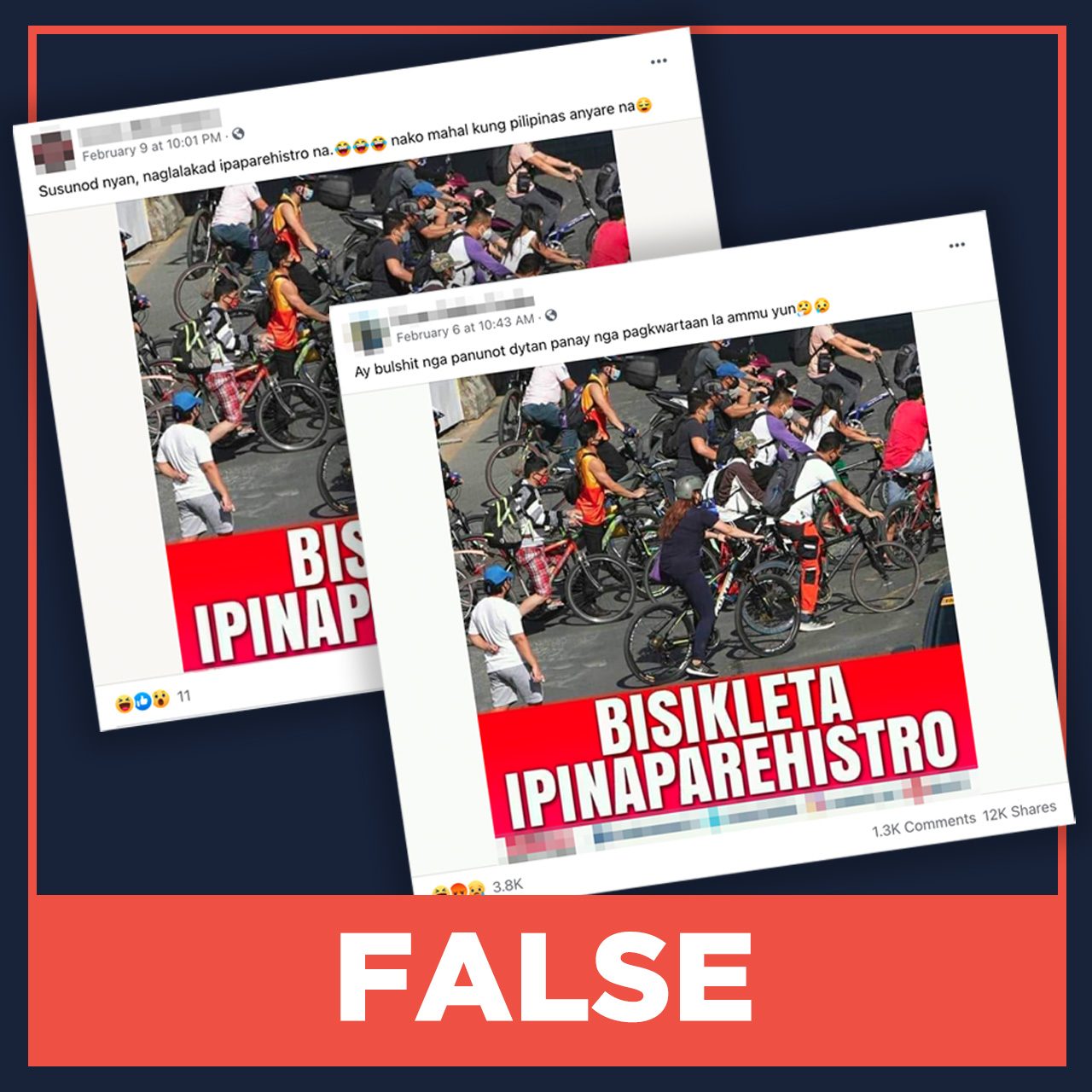 FALSE: Bicycle registration required starting February 2021