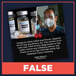 FALSE: Galvez says Sinovac vaccine good enough for poor Filipinos
