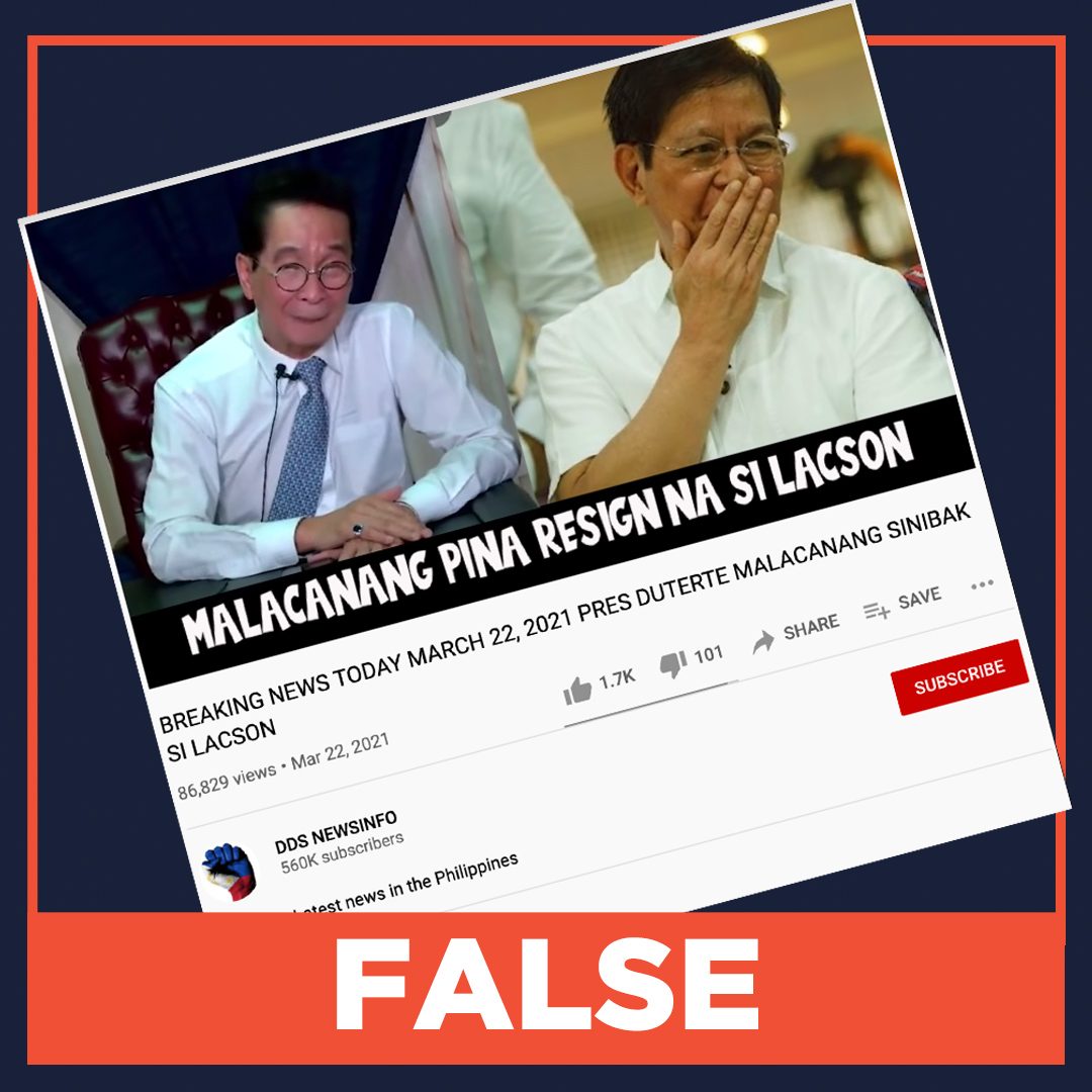 FALSE: Duterte fires Lacson
