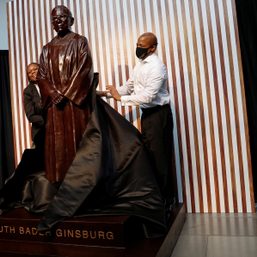 Larger-than-life statue of Ruth Bader Ginsburg erected in her native Brooklyn