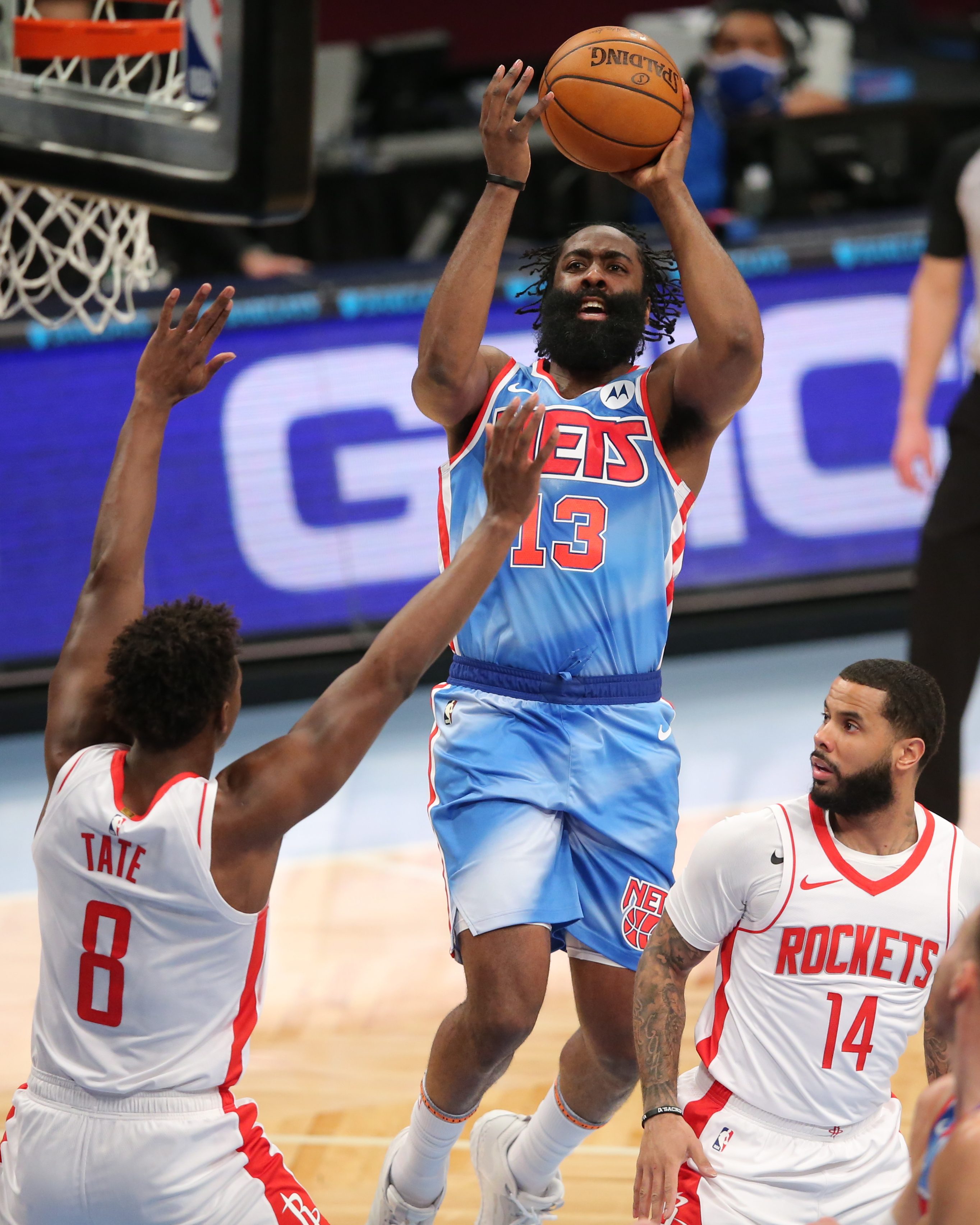Nets survive Rockets, but James Harden exits game