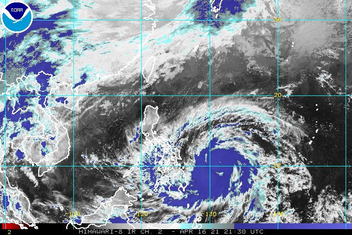 Typhoon Bising gains more strength; heavy rain may begin April 18