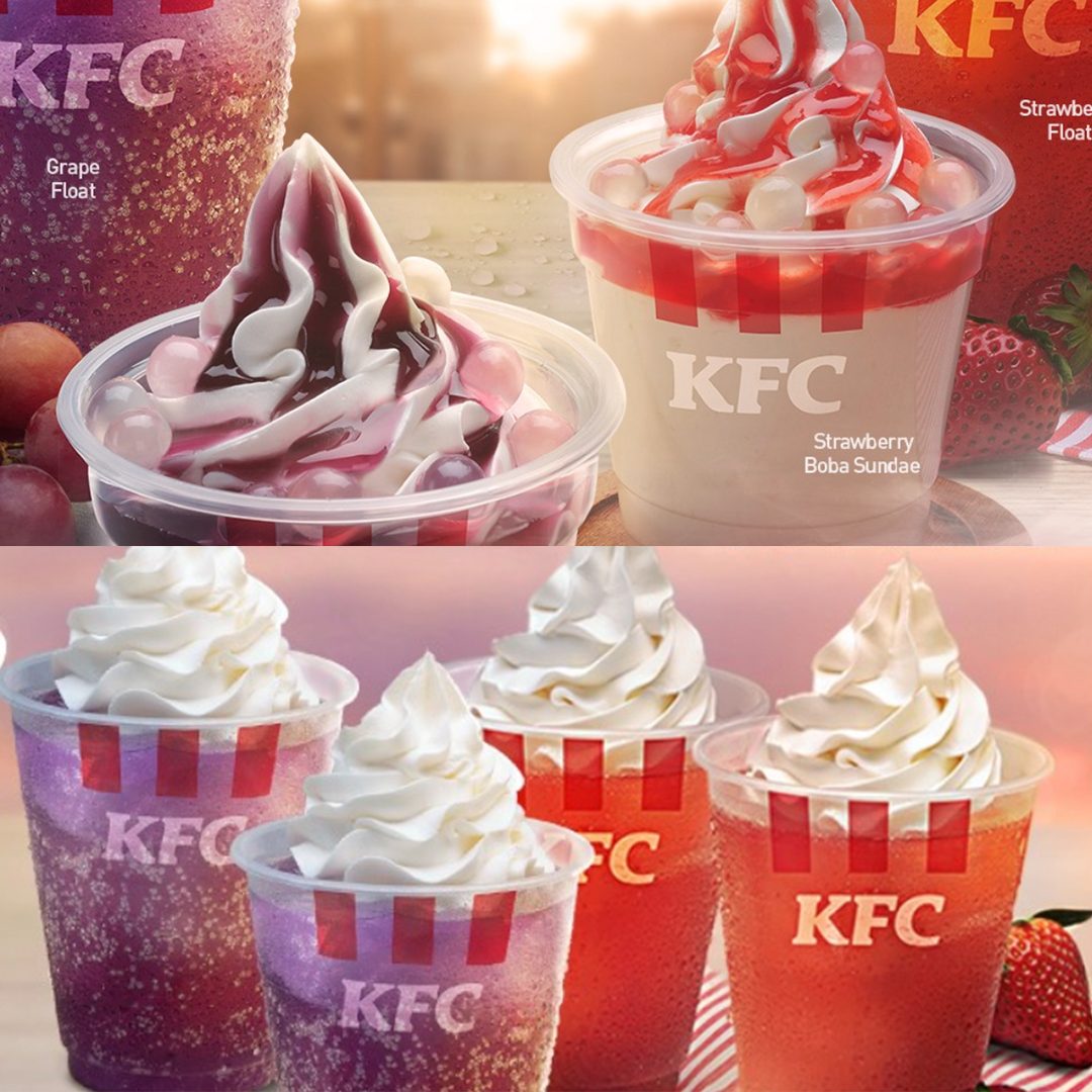 KFC introduces strawberry float, strawberry boba sundae
