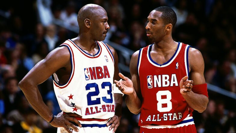 Jordan, Kobe, LeBron banner NBA 75th Anniversary Team