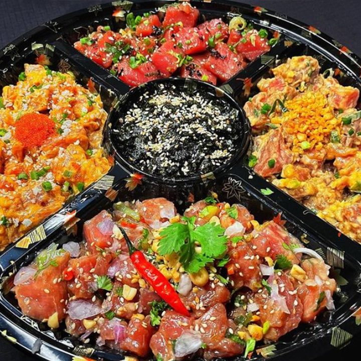 Get 4 kinds of poke in one platter from this Parañaque shop