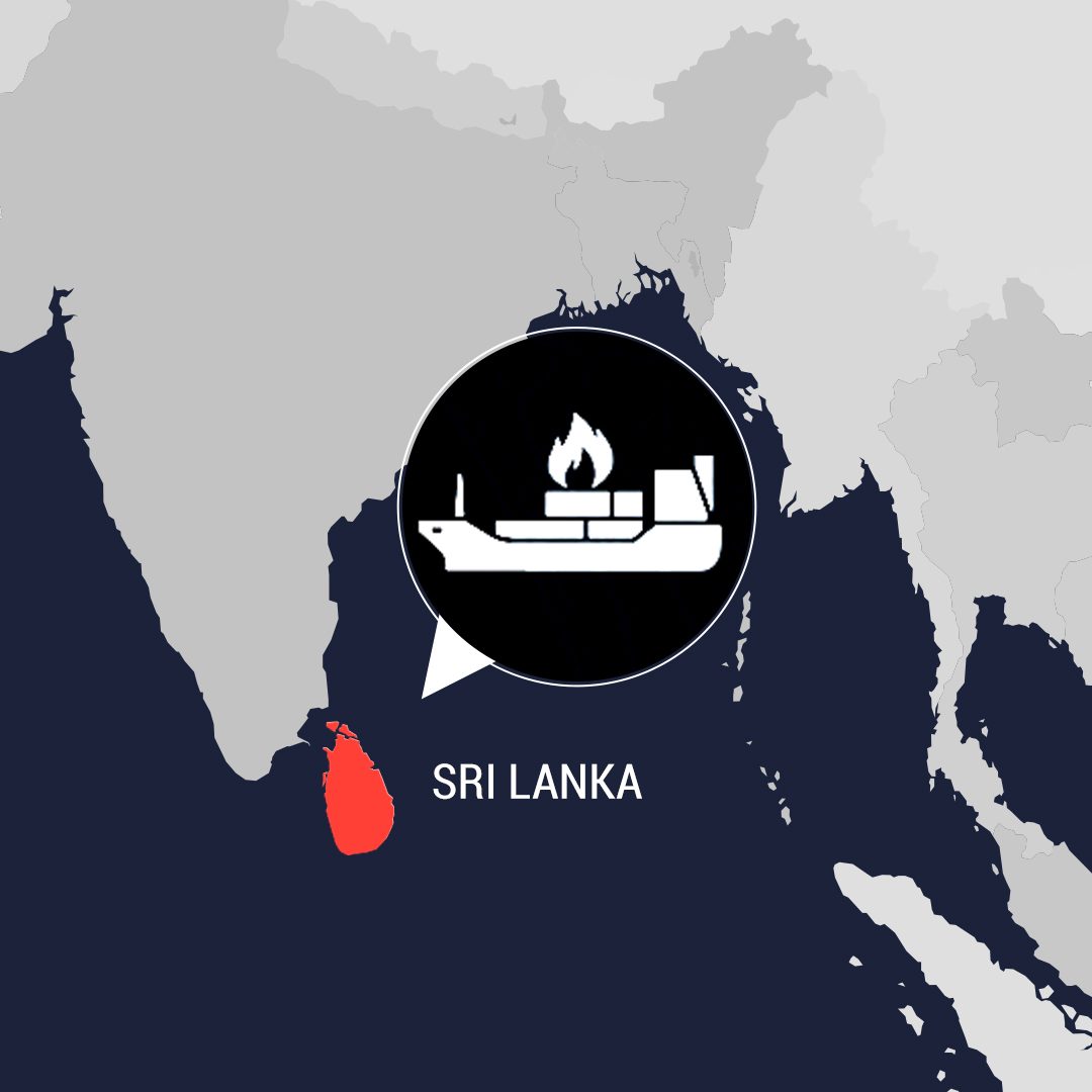 Sri Lanka evacuates crew from burning container ship
