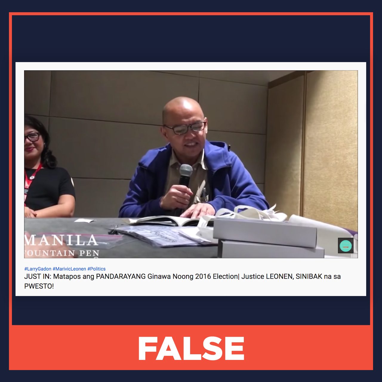 FALSE: Justice Leonen removed from his post