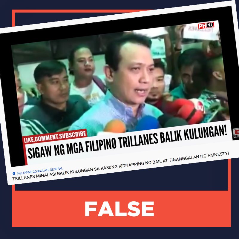 FALSE: Trillanes to be imprisoned for kidnapping