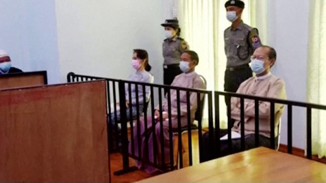 Myanmar junta shows first images of Suu Kyi since coup