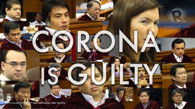 Corona found guilty, removed from office