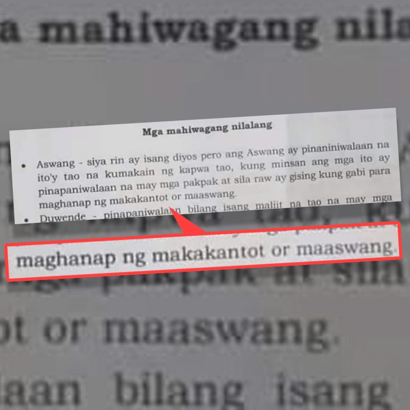 Scary error: ‘Aswang’ looking for sex found in Pampanga learning module
