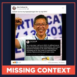 MISSING CONTEXT: Chel Diokno a ‘defender’ of the NPA